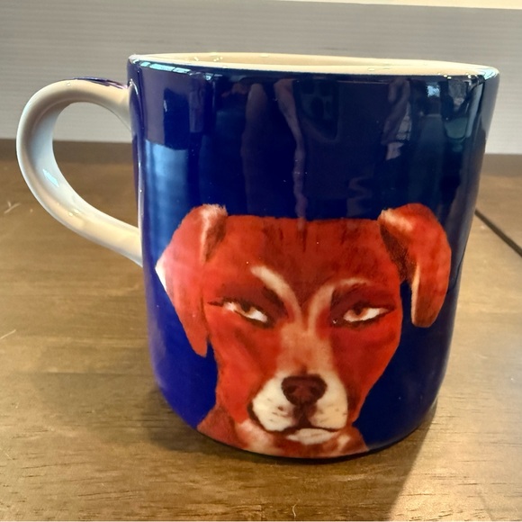 ANTHROPOLOGIE “Duke” blue dog mug - Picture 1 of 6